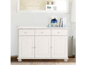 RealRooms Chester Sideboard with 3 Doors - White