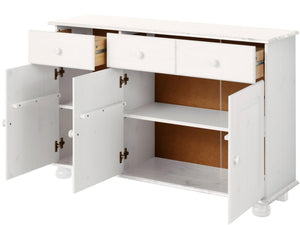 RealRooms Chester Sideboard with 3 Doors - White