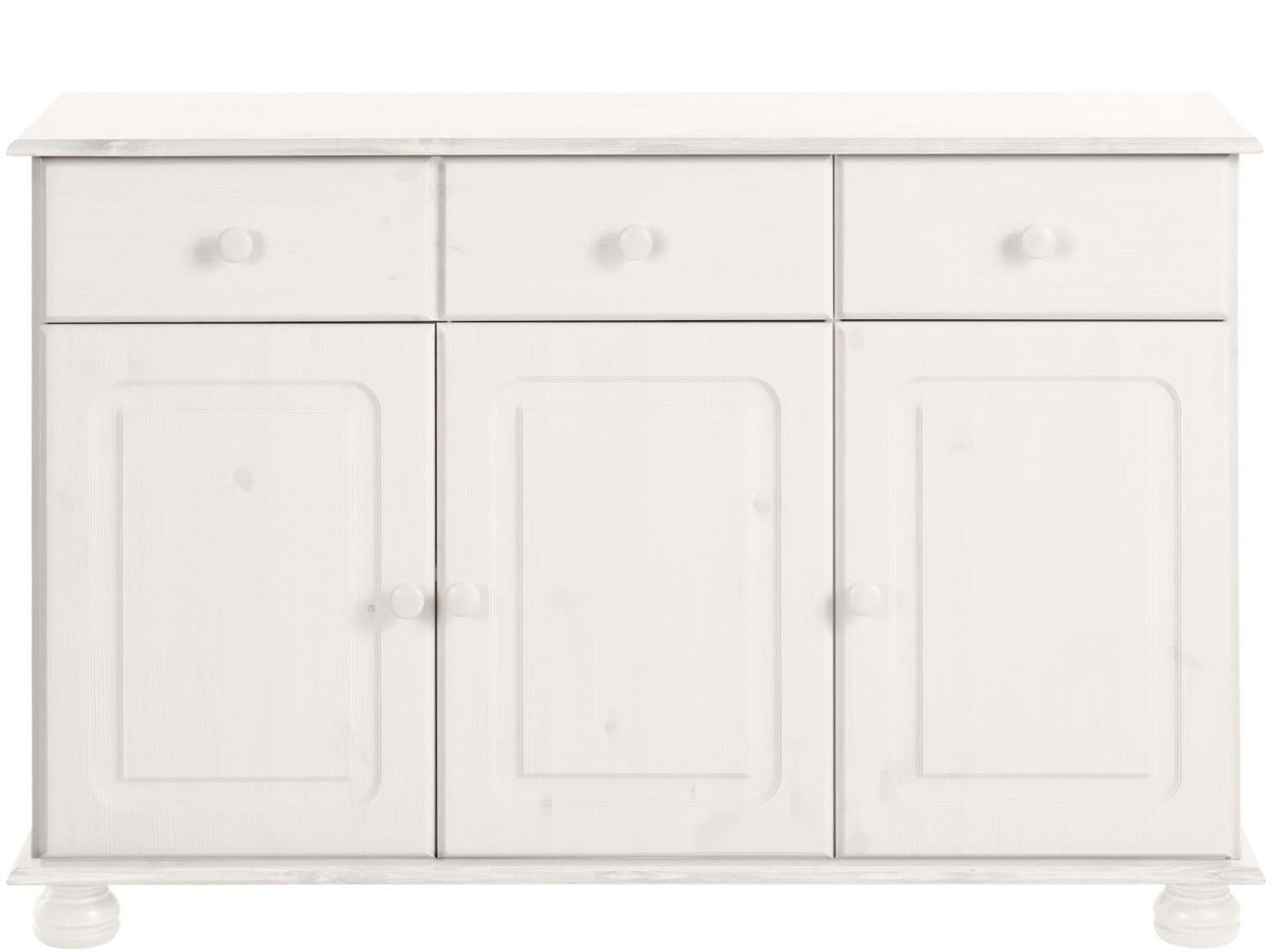 RealRooms Chester Sideboard with 3 Doors - White