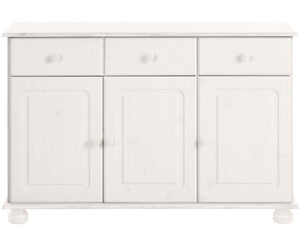 RealRooms Chester Sideboard with 3 Doors - White
