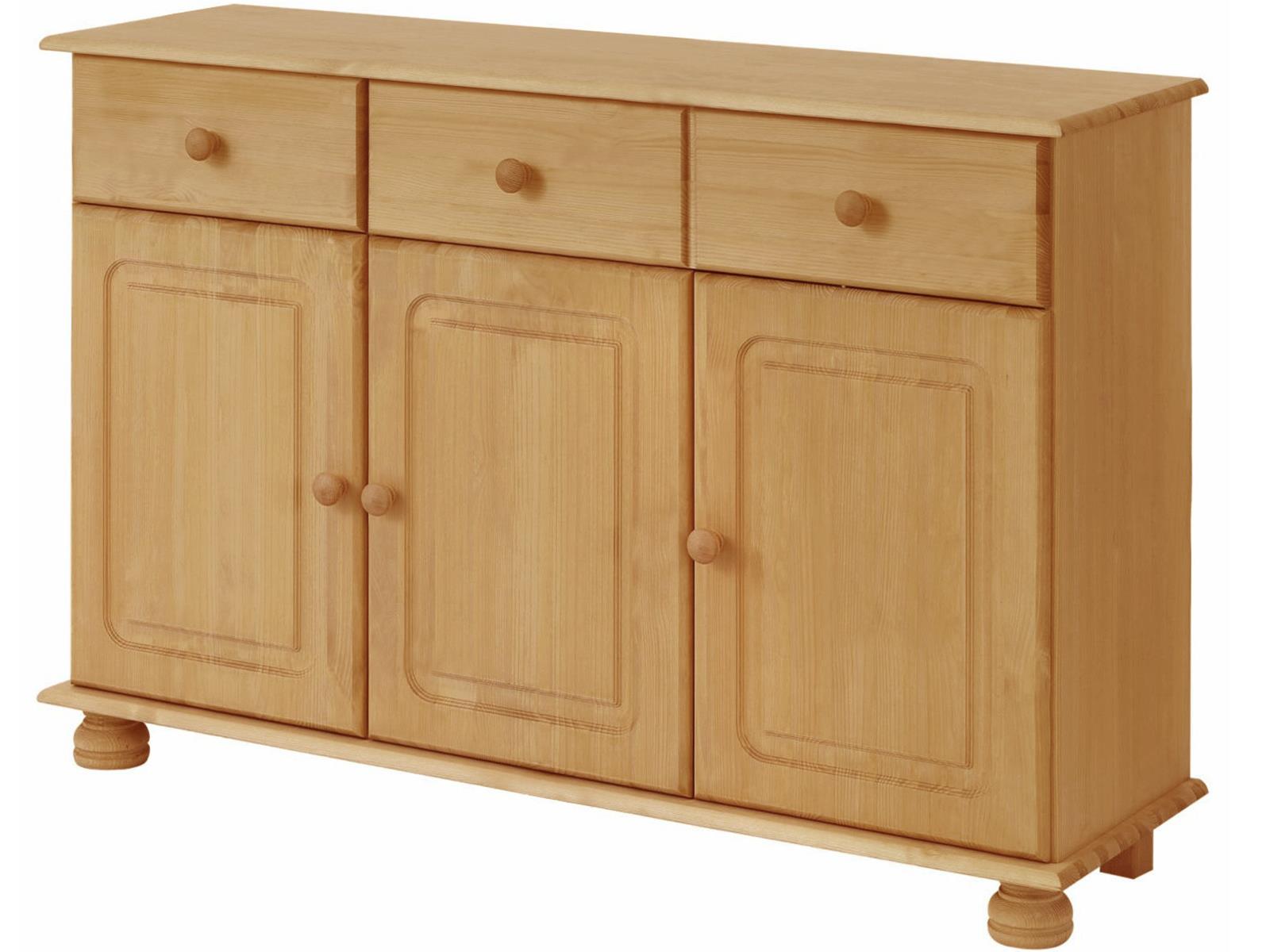 RealRooms Chester Sideboard with 3 Doors - Brown