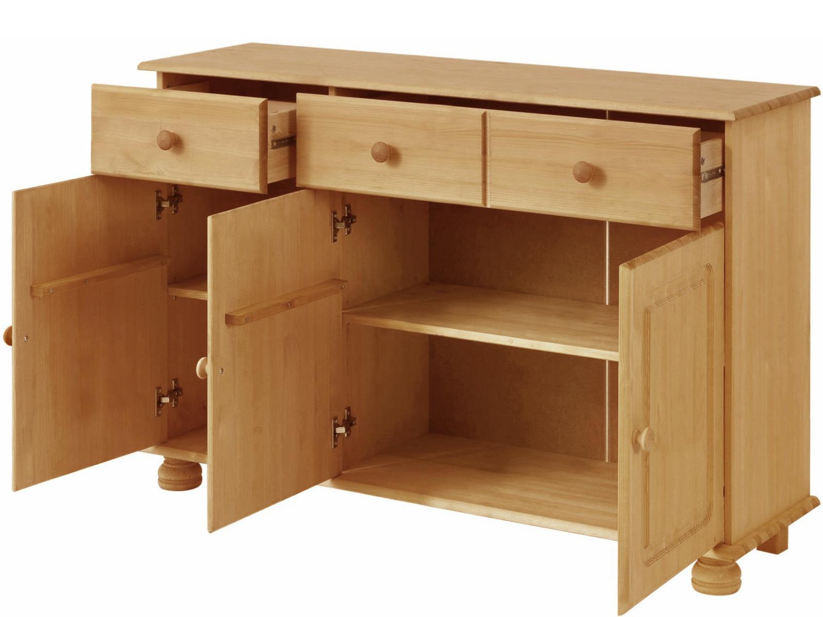 RealRooms Chester Sideboard with 3 Doors - Brown