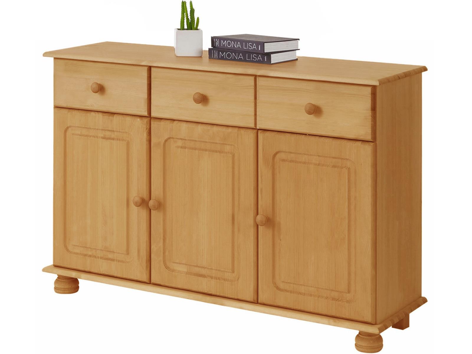 RealRooms Chester Sideboard with 3 Doors - Brown