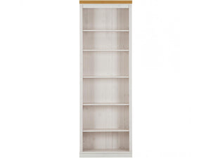 Ren Home Anita Bookcase 6 Open Shelves - White Lacquer/Light Honey