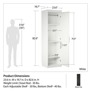 Novogratz Her Majesty Wardrobe Storage Cabinet with Shelves - Black Oak