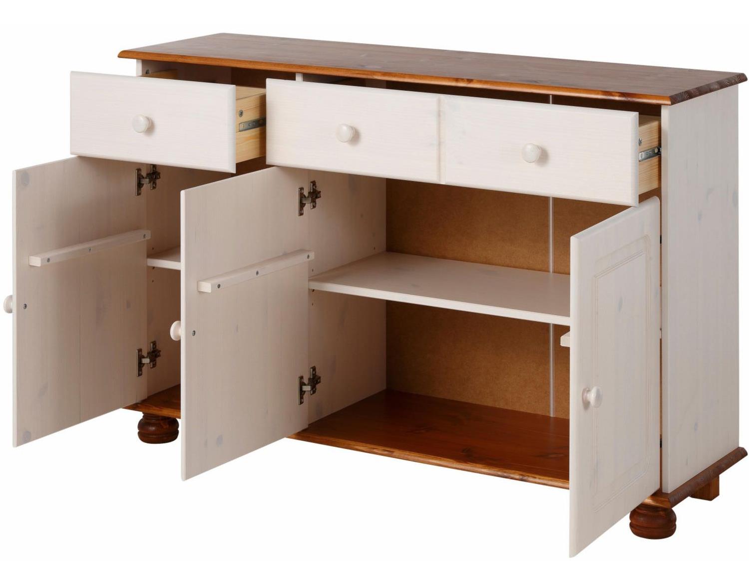 RealRooms Chester Sideboard with 3 Doors - Honey