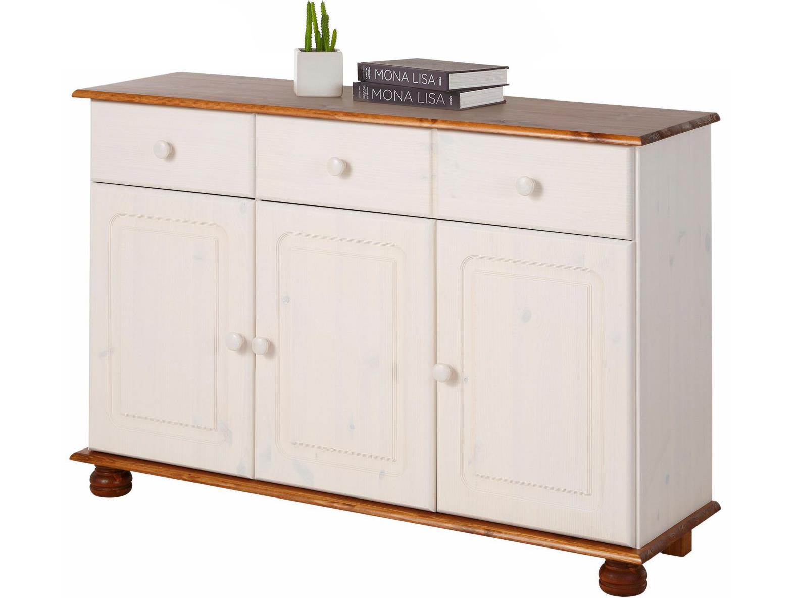 RealRooms Chester Sideboard with 3 Doors - Honey