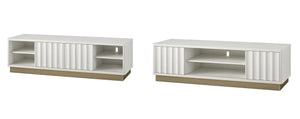 CosmoLiving Rene Modern Scalloped TV Stand for TVs up to 65" - White