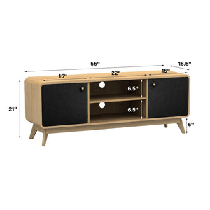 Ren Home Leva Media Console TV Stand - Light Oak