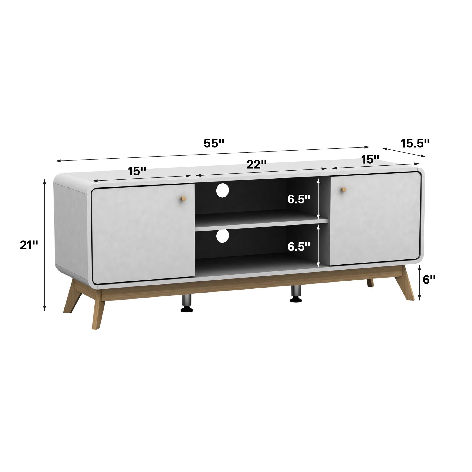Ren Home Leva Media Console TV Stand - White