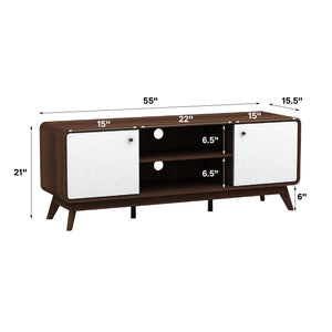 Ren Home Leva Media Console TV Stand - Walnut / White