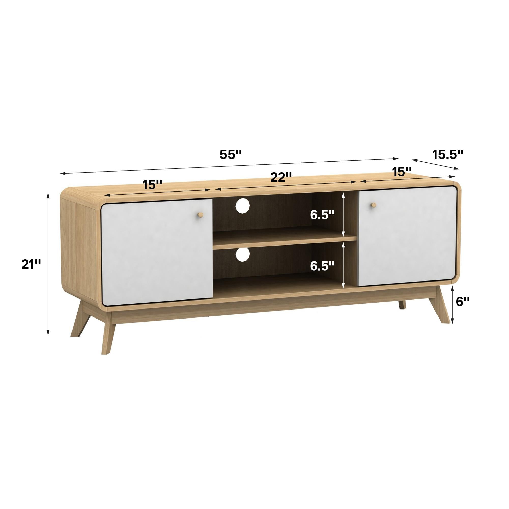 Ren Home Leva Media Console TV Stand - Oak