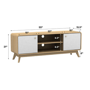 Ren Home Leva Media Console TV Stand - Oak