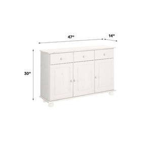 RealRooms Chester Sideboard with 3 Doors - White