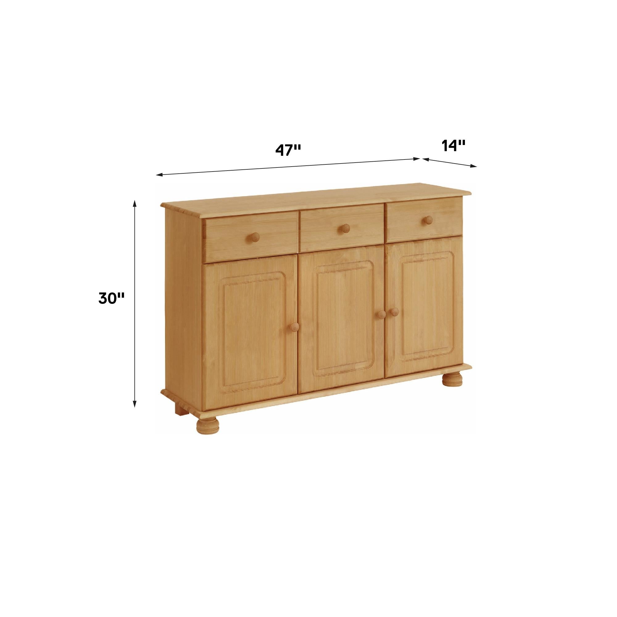 RealRooms Chester Sideboard with 3 Doors - Brown
