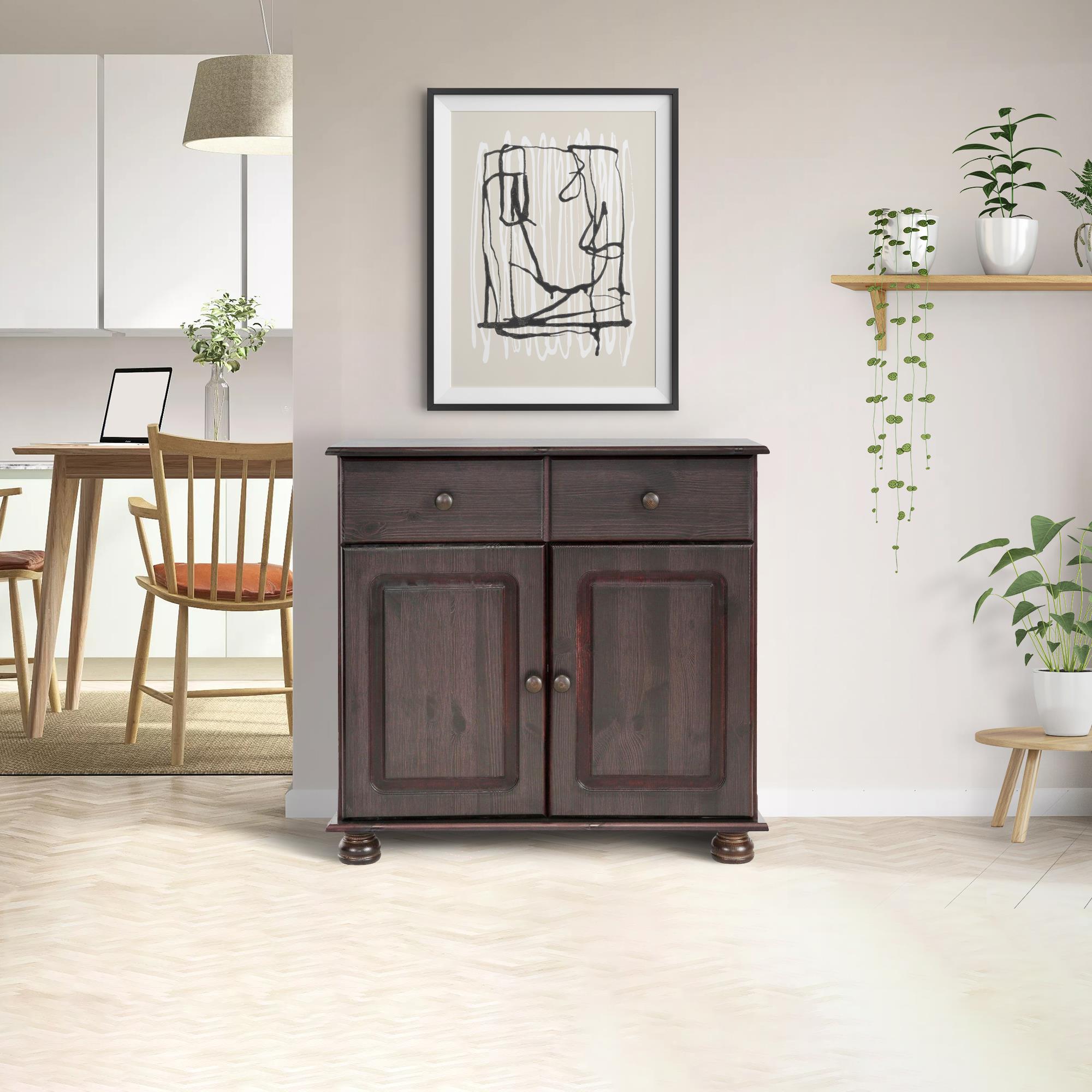 RealRooms Chester Sideboard with 2 Doors - Rich Brown