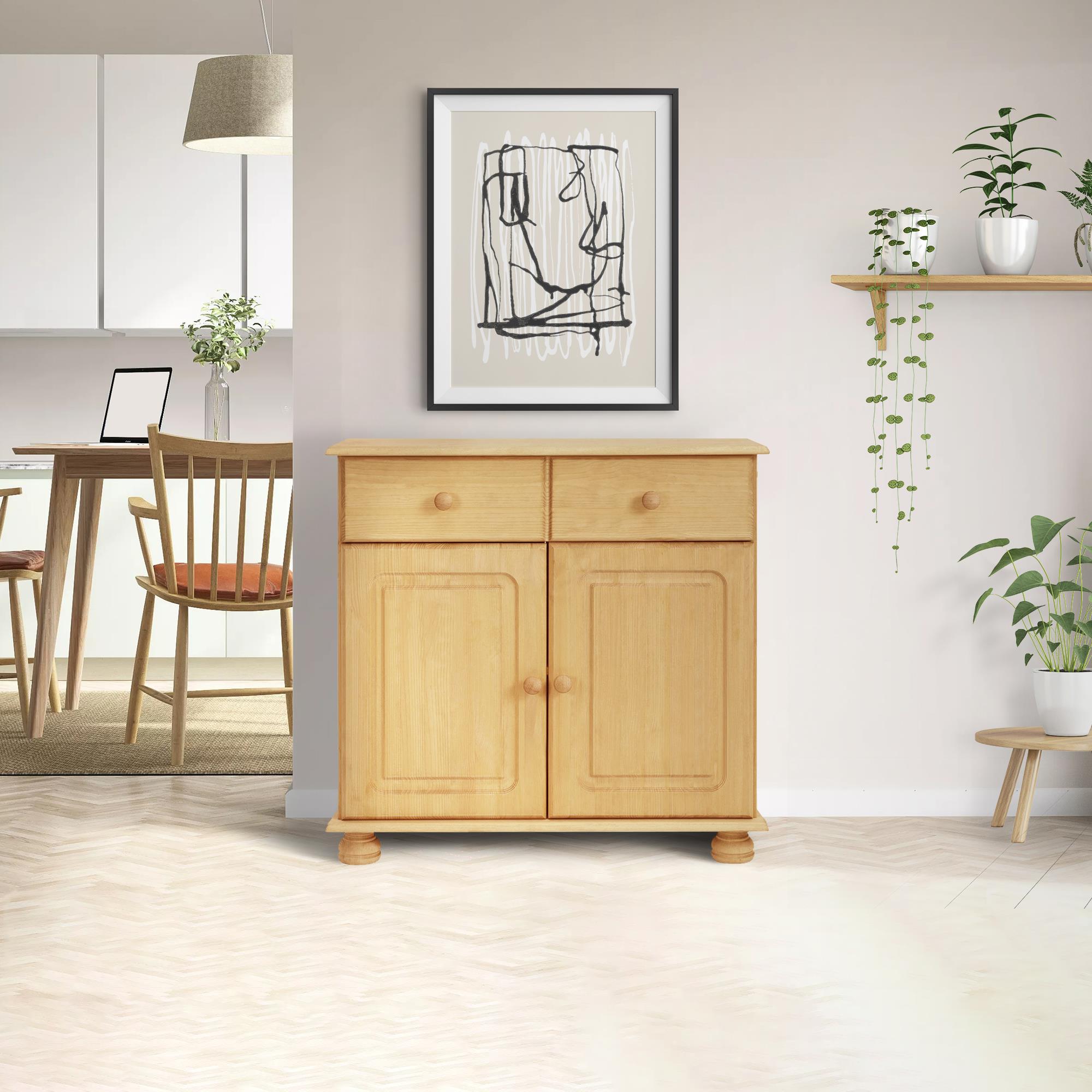 RealRooms Chester Sideboard with 2 Doors - Brown