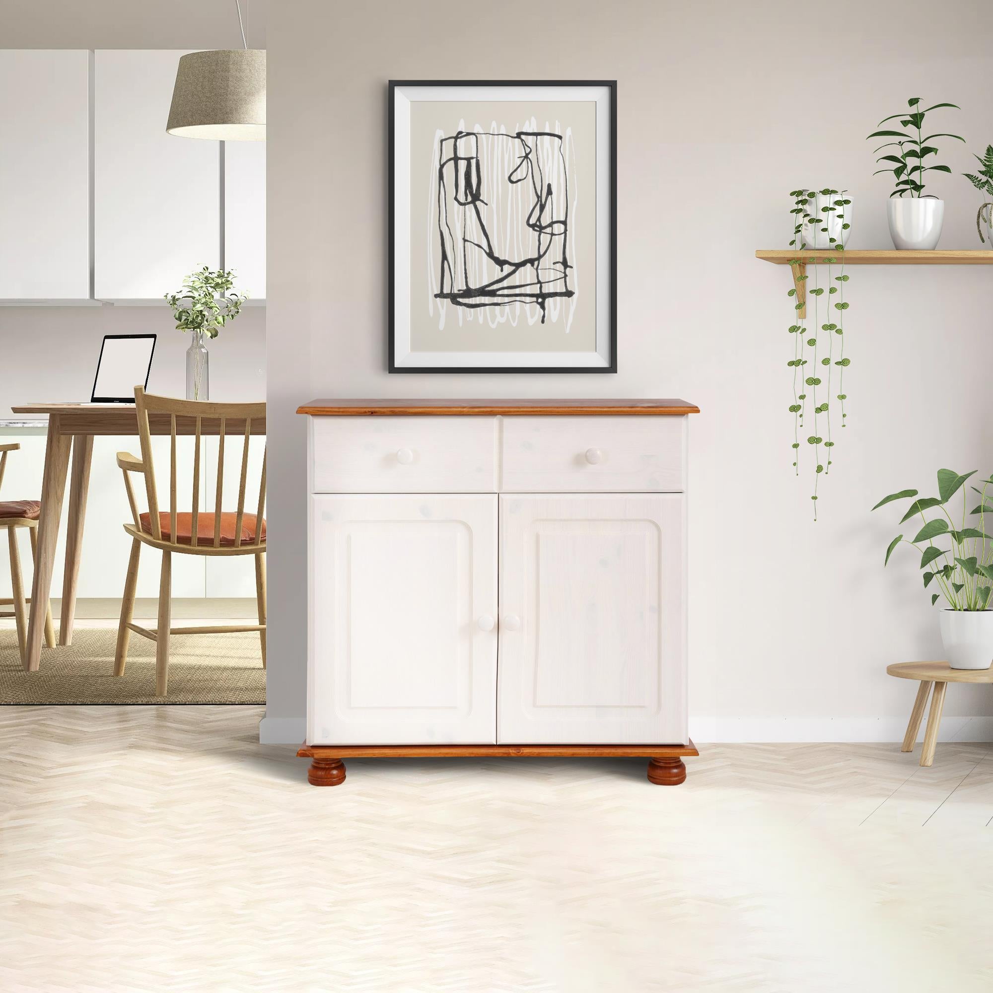 RealRooms Chester Sideboard with 2 Doors - Honey