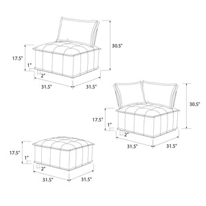 DHP Darcy Armless Ottoman for Modular Sectional Sofa - Gray