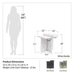 CosmoLiving Brielle Accent Table - Onyx Marble