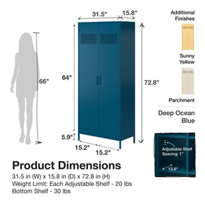 Mr. Kate Annie Tall Metal 2 Door Cabinet - Parchment
