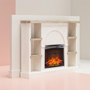 Mr. Kate Winston Fireplace Mantel with Built-in Bookshelves  - Plaster