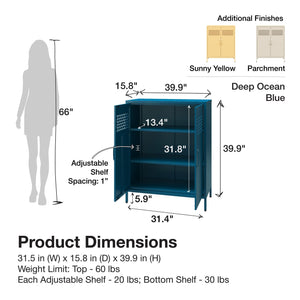 Mr. Kate Annie Short Metal 2 Door Cabinet - Parchment
