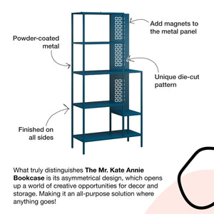 Mr. Kate Annie Metal Bookcase - Deep Ocean Blue