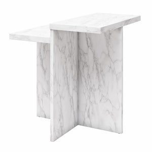 CosmoLiving Brielle Accent Table - White marble