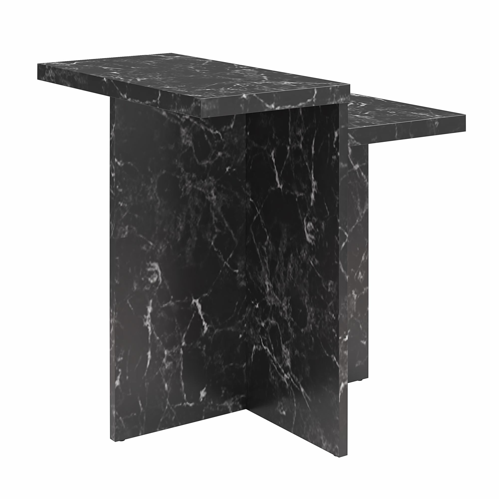 CosmoLiving Brielle Accent Table - Black Marble