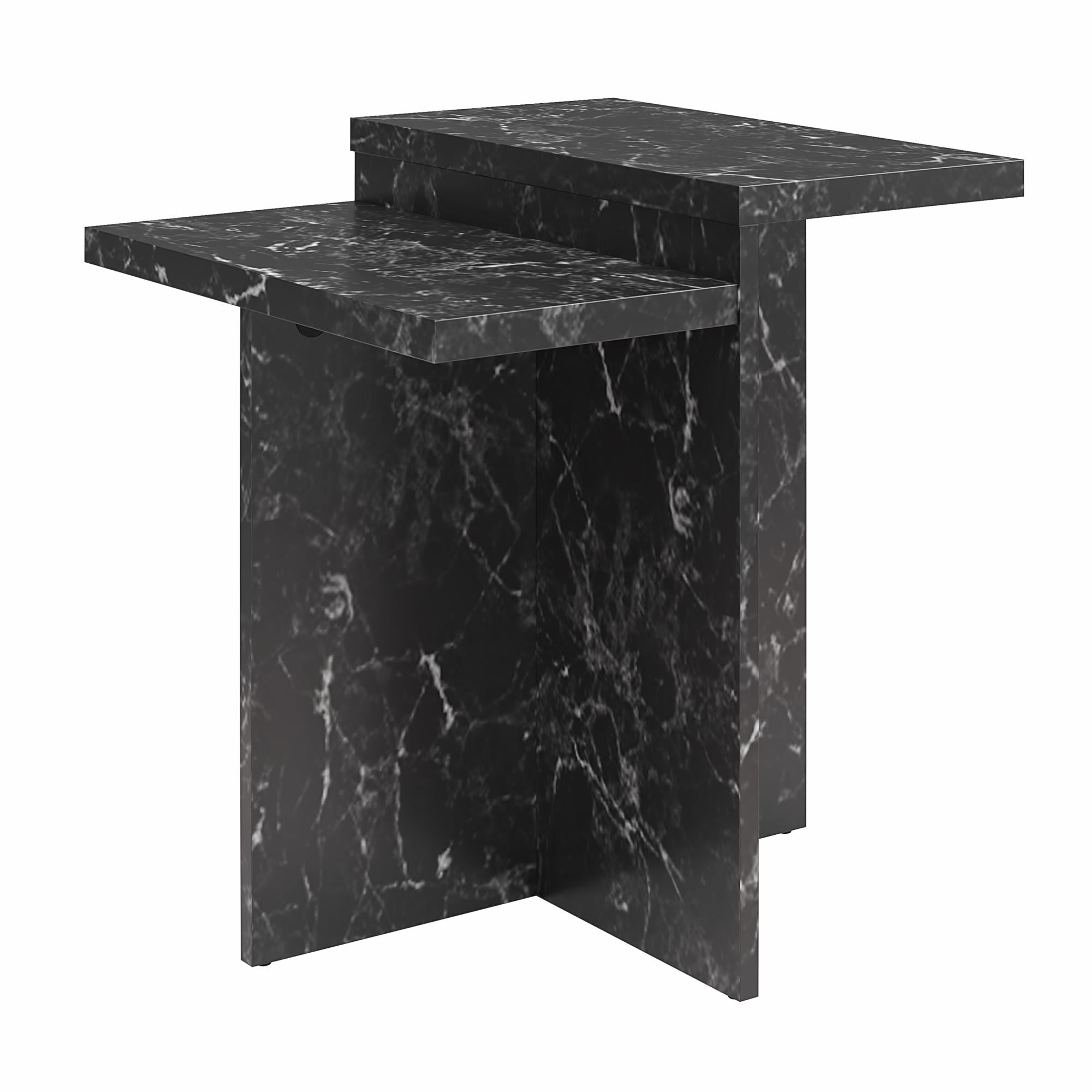 CosmoLiving Brielle Accent Table - Black Marble