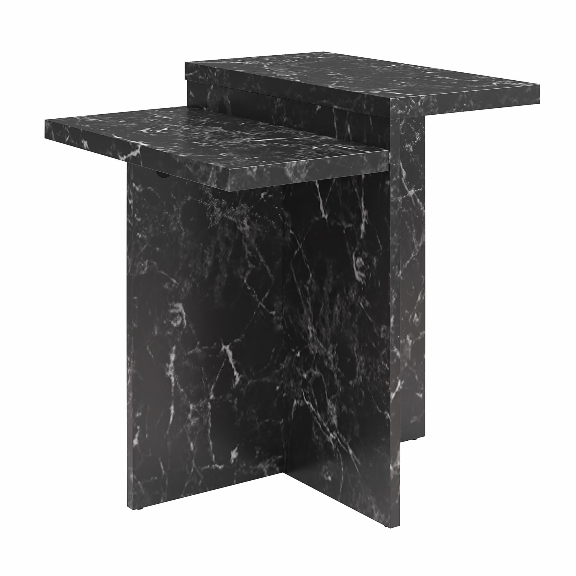 CosmoLiving Brielle Accent Table - Black Marble