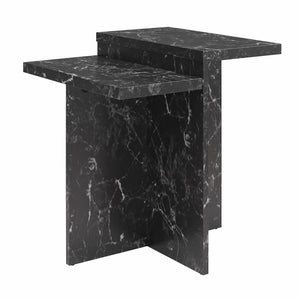 CosmoLiving Brielle Accent Table - Black Marble