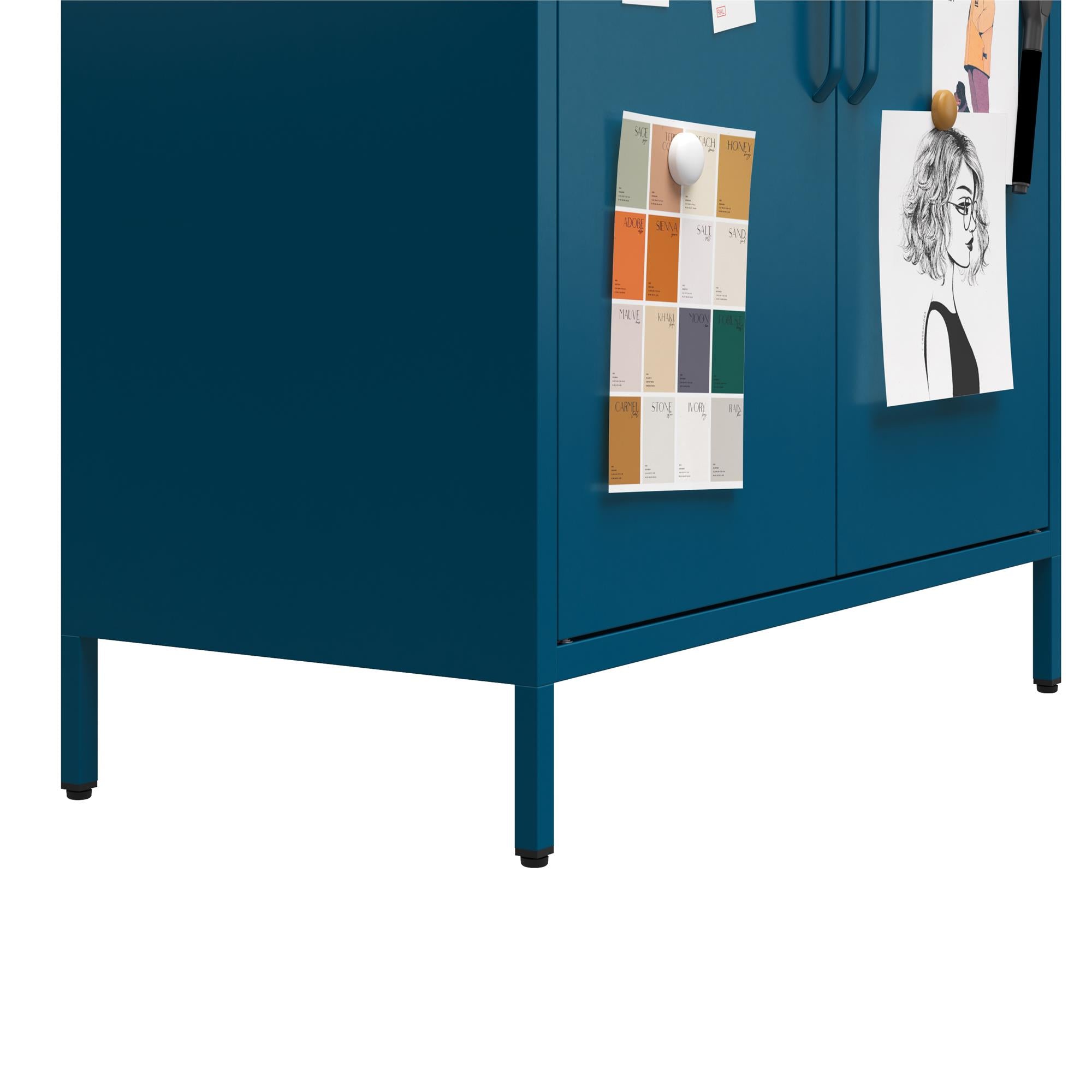Mr. Kate Annie Short Metal 2 Door Cabinet - Deep Ocean Blue