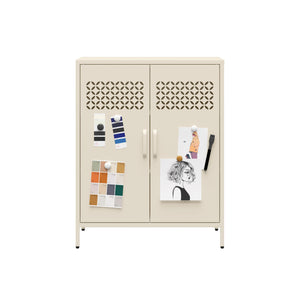 Mr. Kate Annie Short Metal 2 Door Cabinet - Parchment