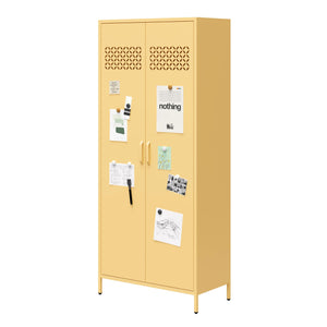 Mr. Kate Annie Tall Metal 2 Door Cabinet - Yellow