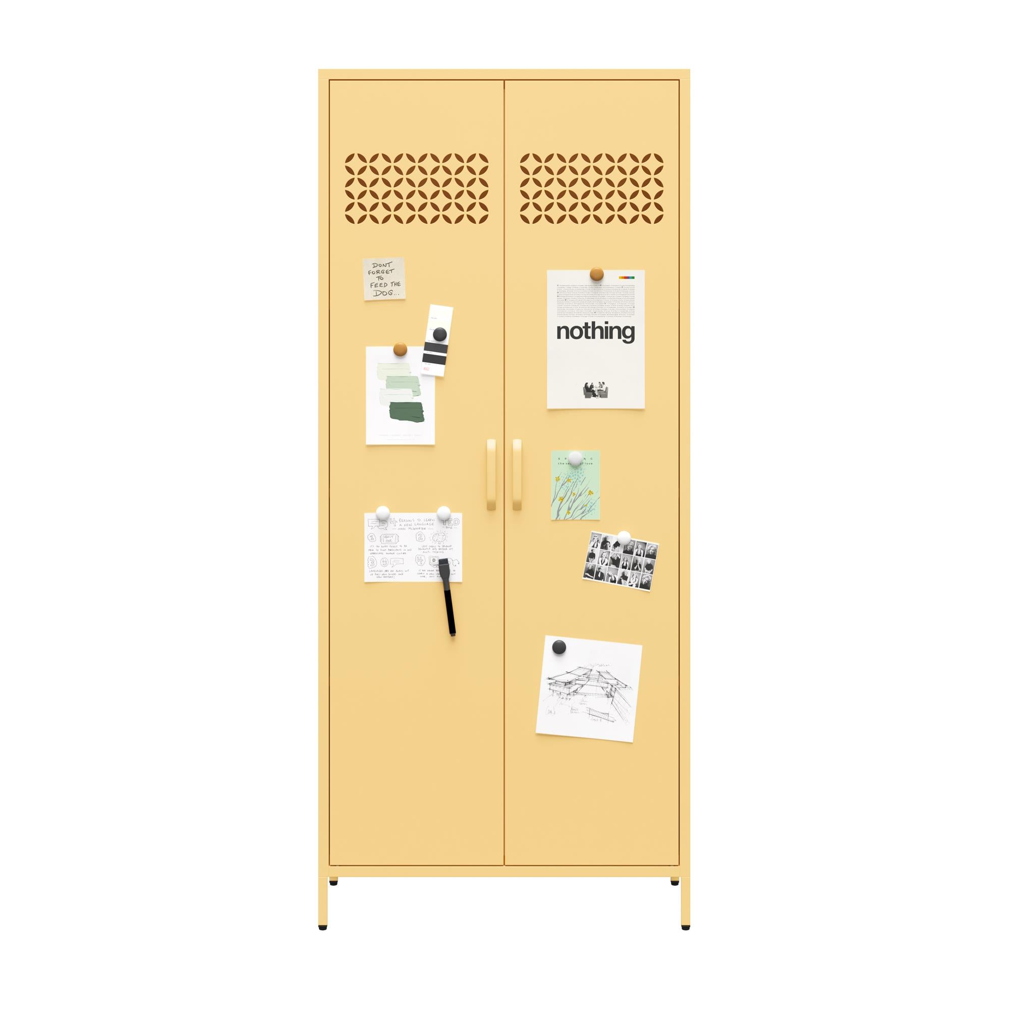Mr. Kate Annie Tall Metal 2 Door Cabinet - Yellow