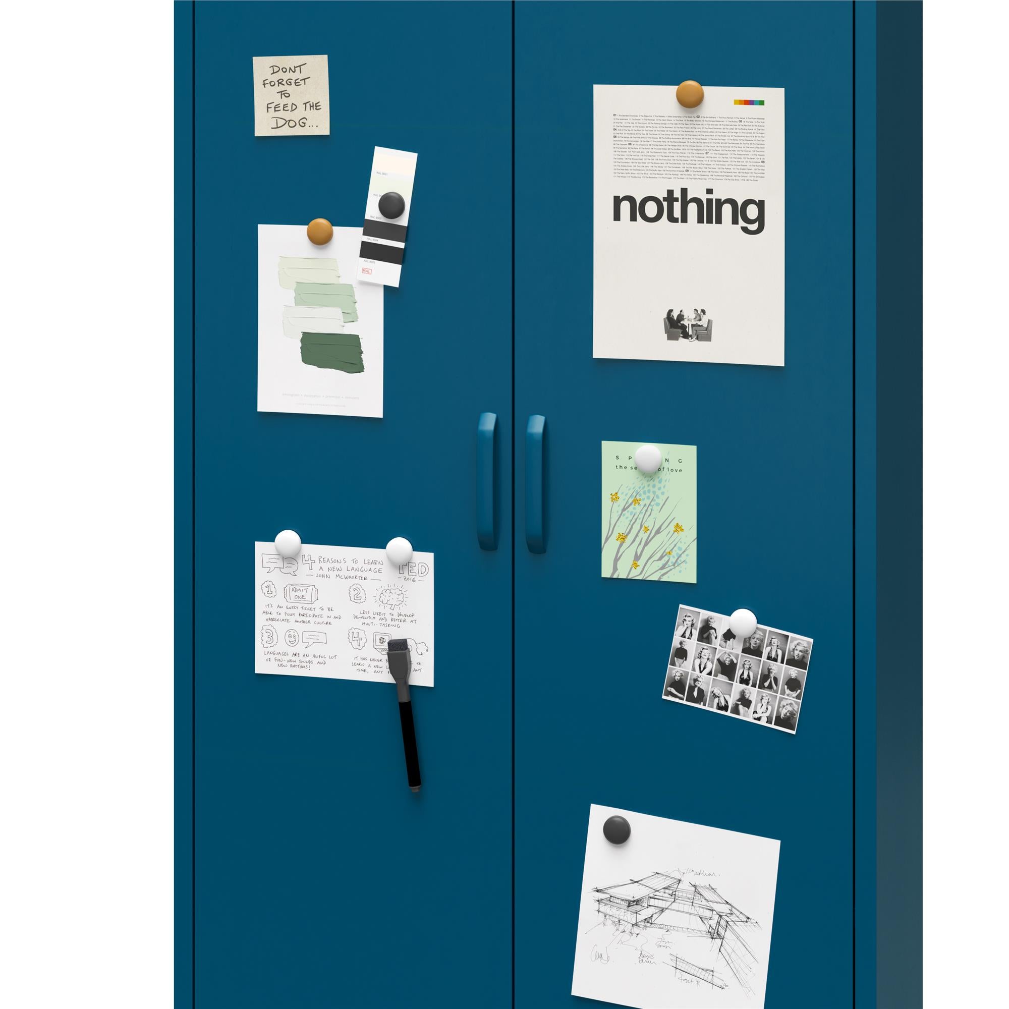 Mr. Kate Annie Tall Metal 2 Door Cabinet - Deep Ocean Blue