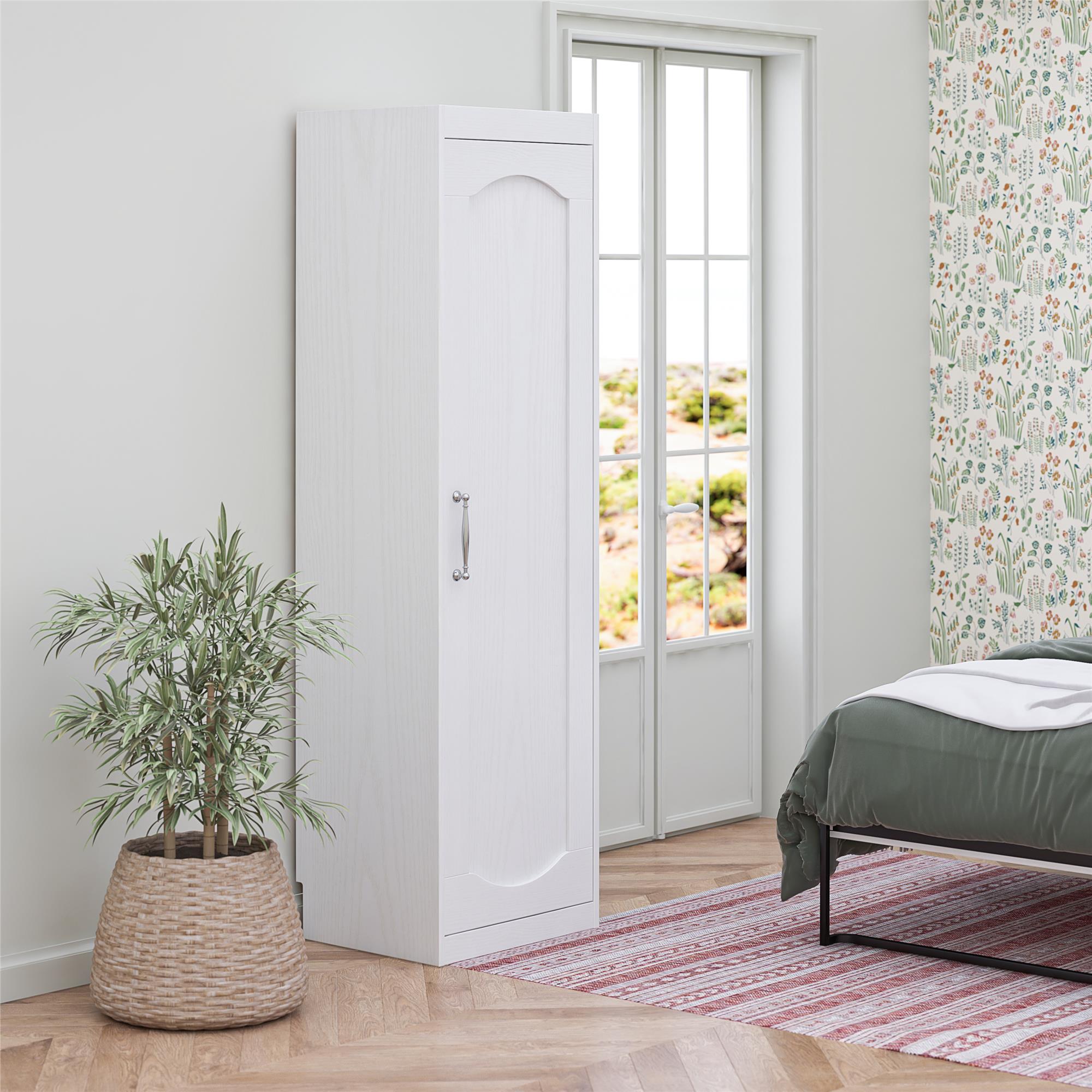 Novogratz Her Majesty Wardrobe Storage Cabinet with Shelves - White