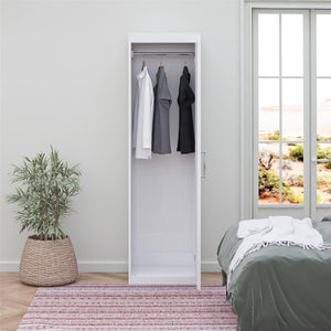 Novogratz Her Majesty Wardrobe Storage Cabinet with Shelves - White