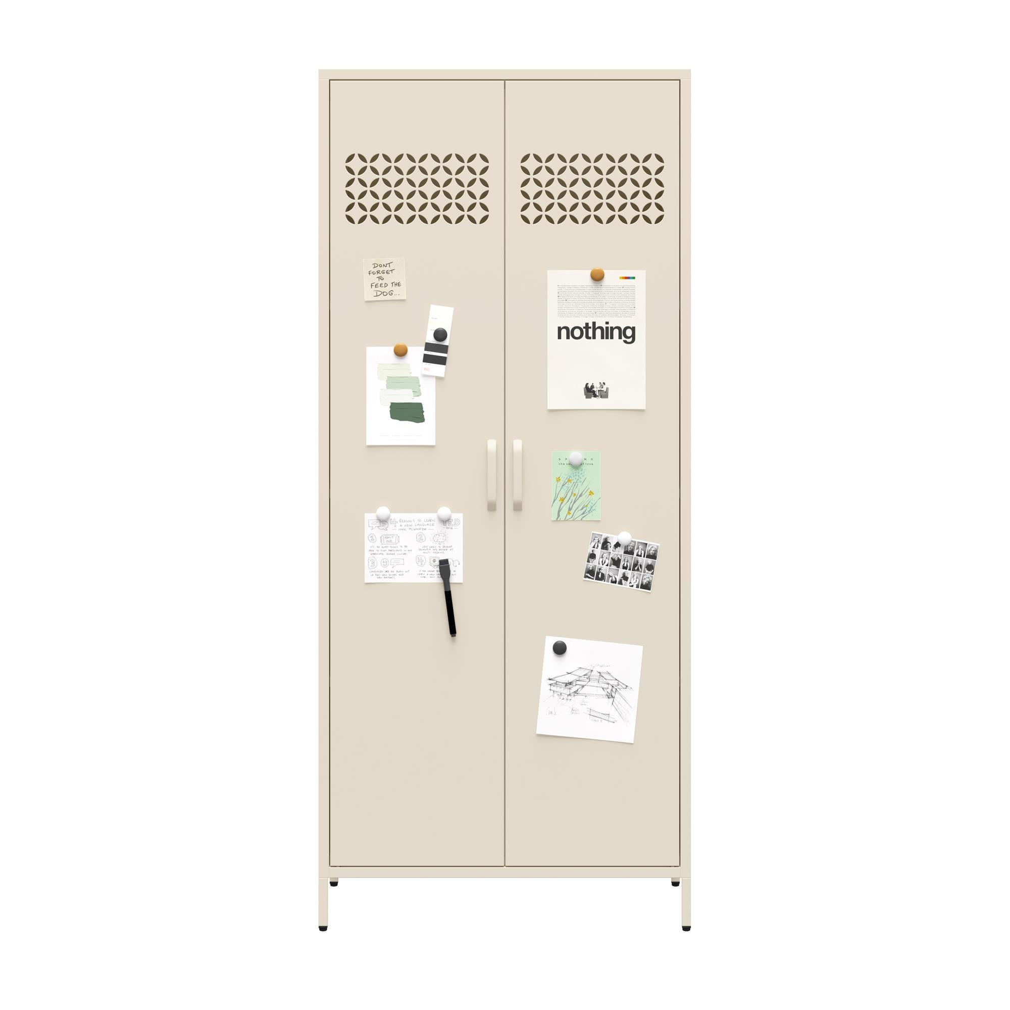 Mr. Kate Annie Tall Metal 2 Door Cabinet - Parchment