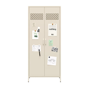 Mr. Kate Annie Tall Metal 2 Door Cabinet - Parchment