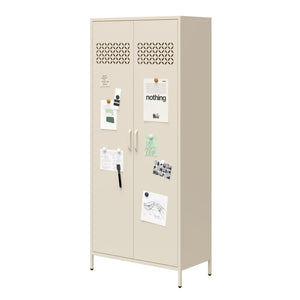 Mr. Kate Annie Tall Metal 2 Door Cabinet - Parchment