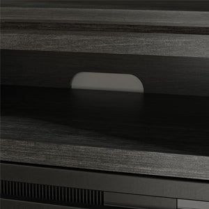 Ameriwood Home Ashton Lane Electric Fireplace TV Stand with Remote for TVs up to 65in - Black Oak