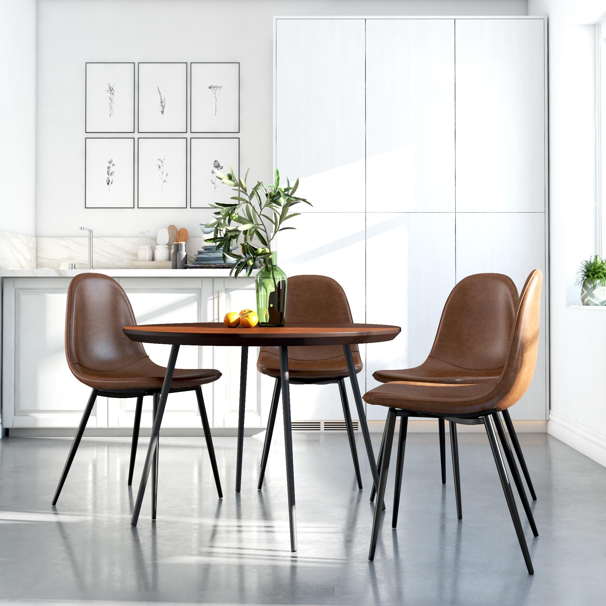 RealRooms Brandon Dining Chair, Set of 4 - Camel