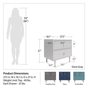 CosmoLiving Elizabeth Nightstand - Navy
