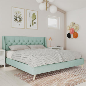 Novogratz Her Majesty Upholstered Bed - Green - King