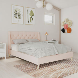 Novogratz Her Majesty Upholstered Bed - Pink - Queen