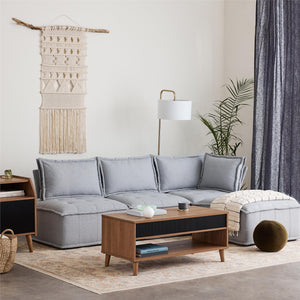 DHP Darcy Armless Ottoman for Modular Sectional Sofa - Gray