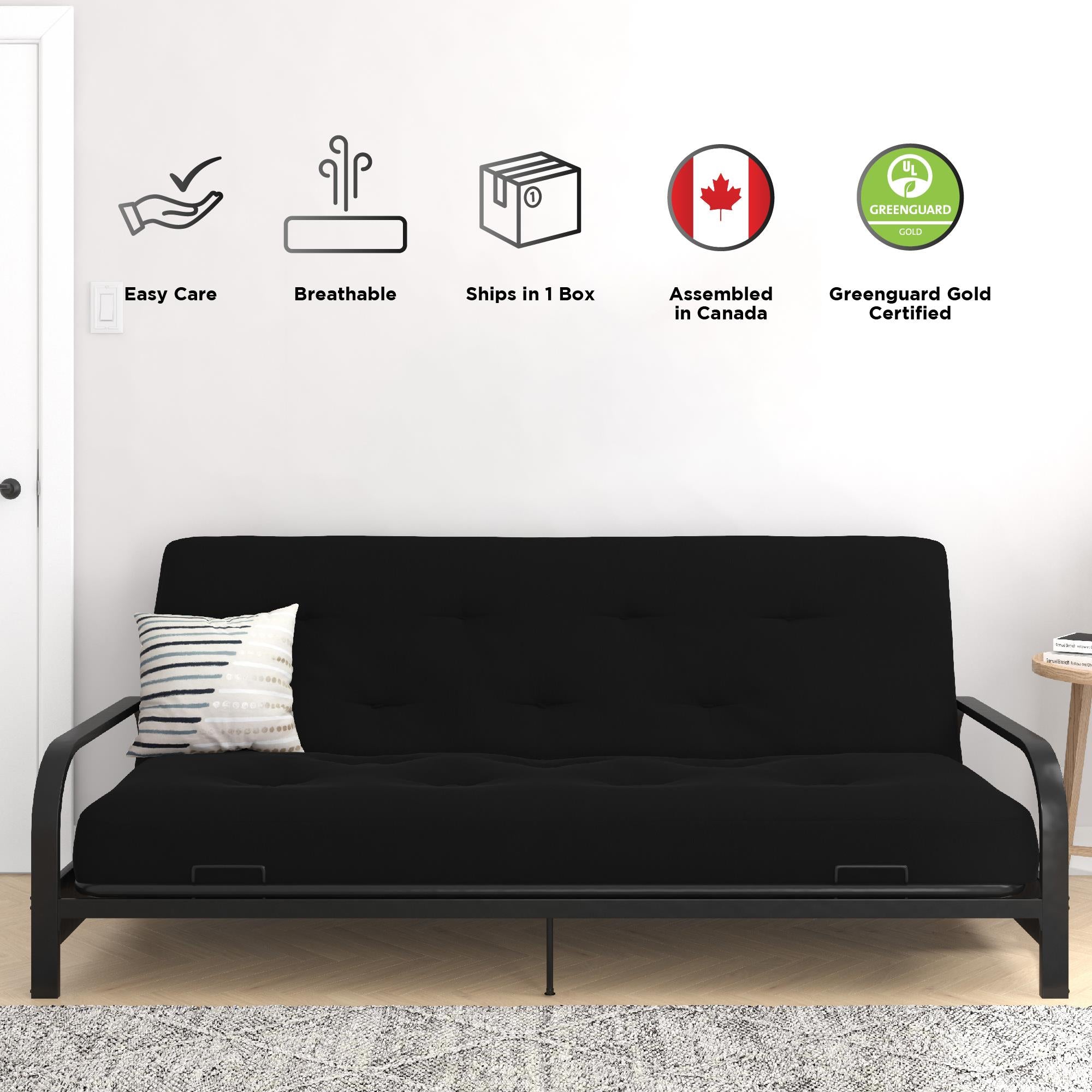 DHP Trule 8" Spring Futon Mattress - Black - Full